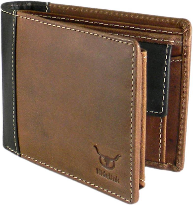 BidBuy Hidelink Men Formal Brown Genuine Leather Wallet  (9 Card Slots)