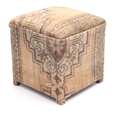 BidBuy Turkish Carpet Upholstered Footstool